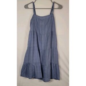Old Navy Dress Womens Small Tiered Beach Sleeveless Strappy Pockets Boho Summer